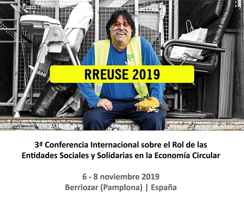 Fotograma del vídeo de la 3ª Conferencia Internacional RREUSE 2019 sobre economía circular, en Berriozar