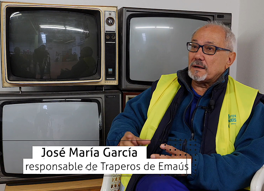 Fotograma de la entrevista en Iruindarra Telebista, 2019