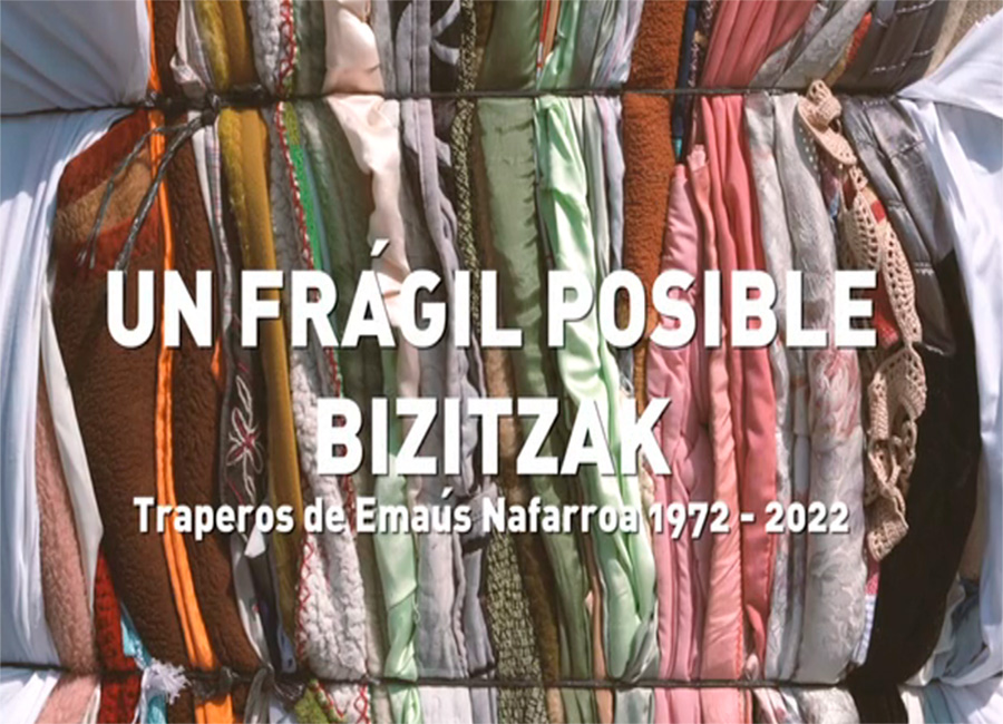 Fotograma del documental Un frágil posible. Bizitzak, sobre los 50 años de Traperos de Emaús Navarra